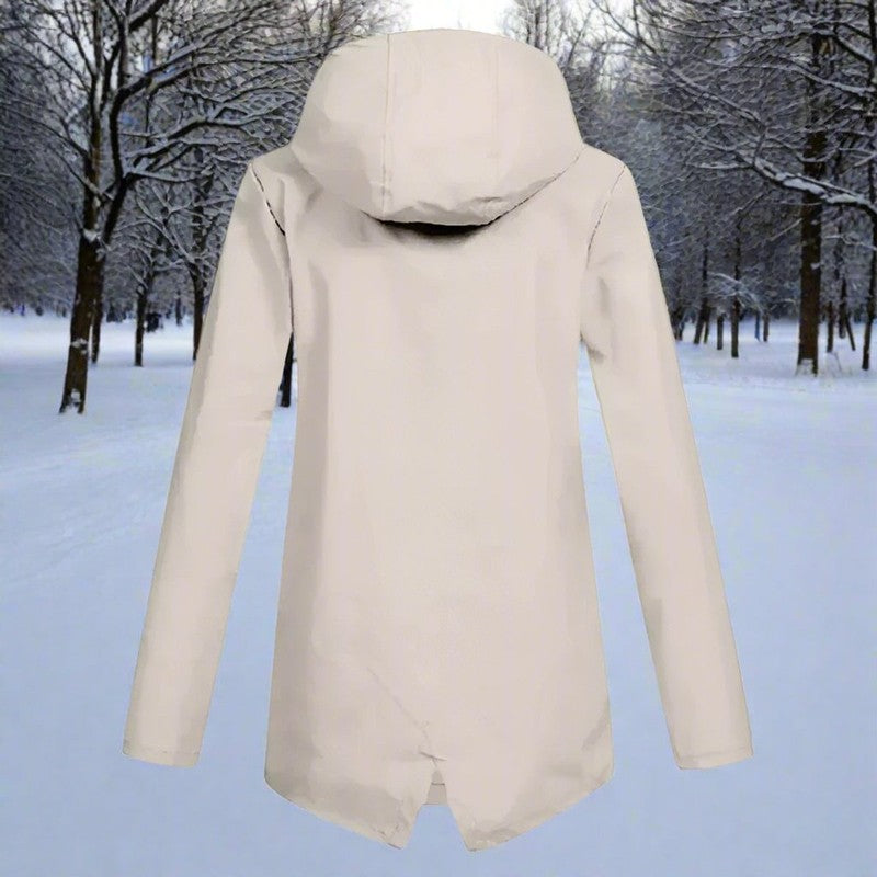 Veste de pluie femme à capuche - Longue coupe ajustable