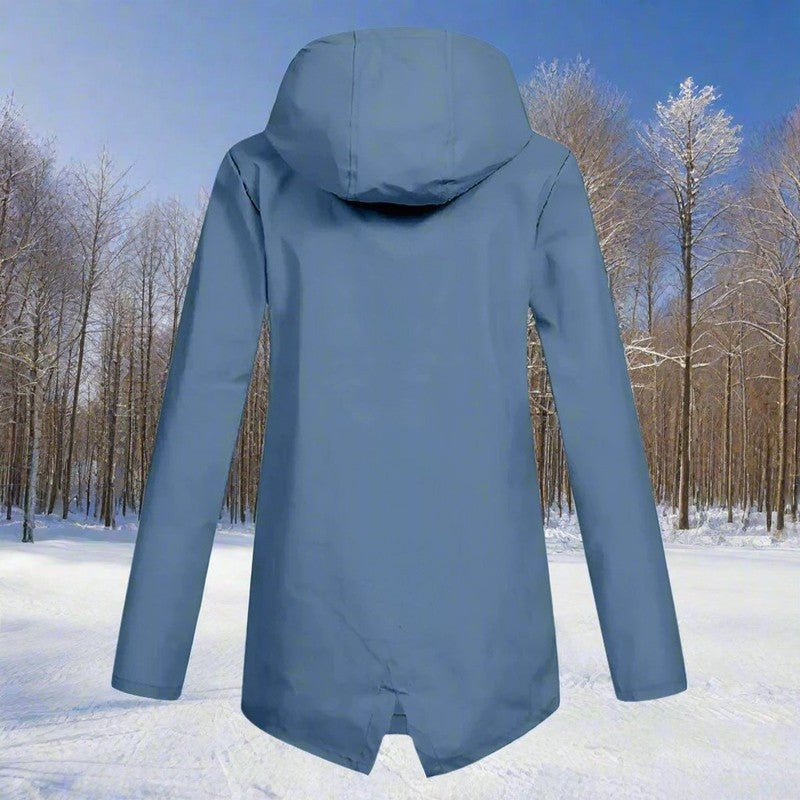 Veste de pluie femme à capuche - Longue coupe ajustable