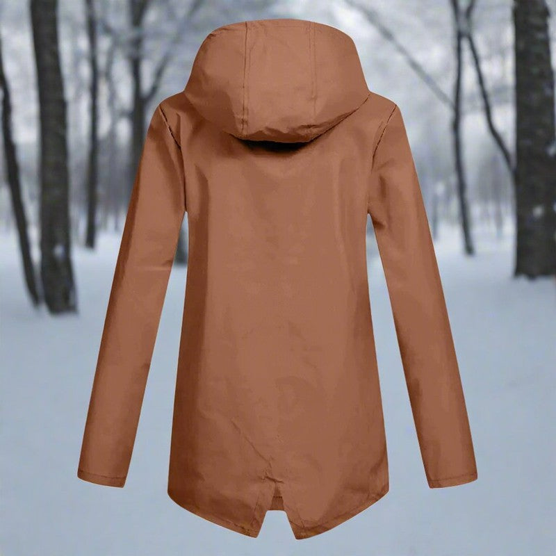 Veste de pluie femme à capuche - Longue coupe ajustable