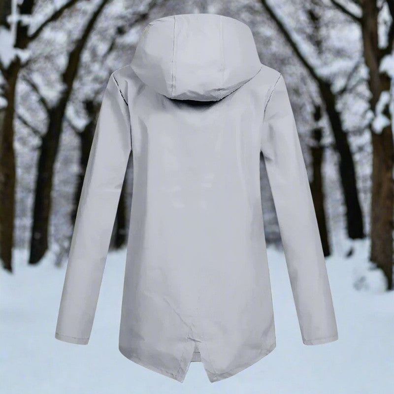 Veste de pluie femme à capuche - Longue coupe ajustable