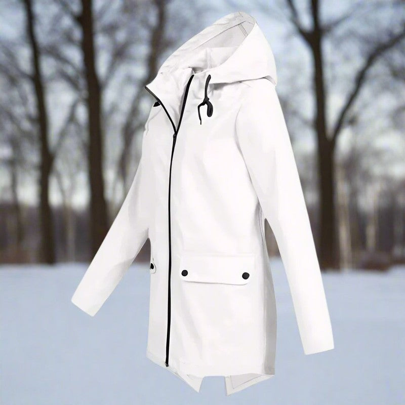 Veste de pluie femme à capuche - Longue coupe ajustable