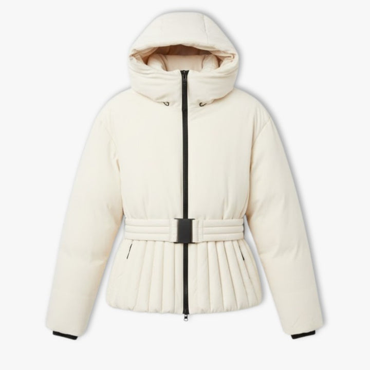 Veste de ski femme - Coupe peplum avec capuche intégrée