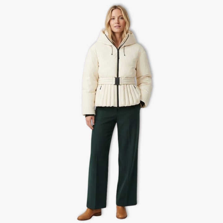 Veste de ski femme - Coupe peplum avec capuche intégrée
