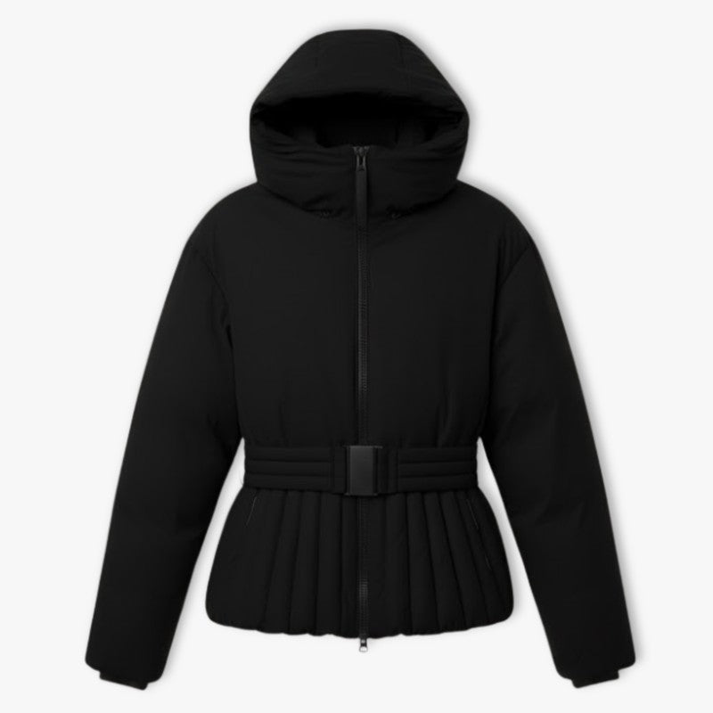 Veste de ski femme - Coupe peplum avec capuche intégrée