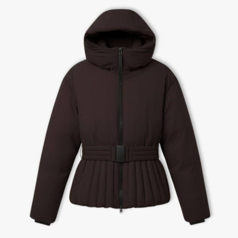 Veste de ski femme - Coupe peplum avec capuche intégrée