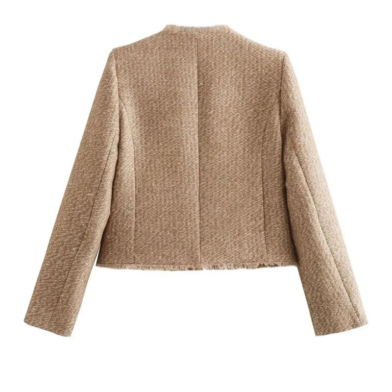Veste femme ajustée - Col roulé et poches plaquées