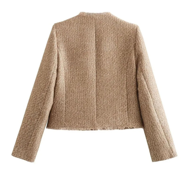Veste femme ajustée - Col roulé et poches plaquées