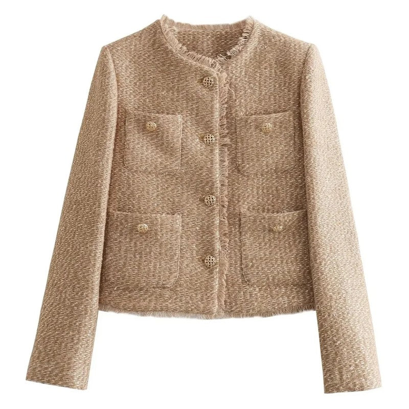 Veste femme ajustée - Col roulé et poches plaquées