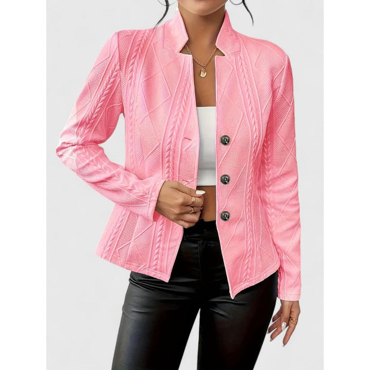 Veste Femme à Col Montant - Texture Géométrique