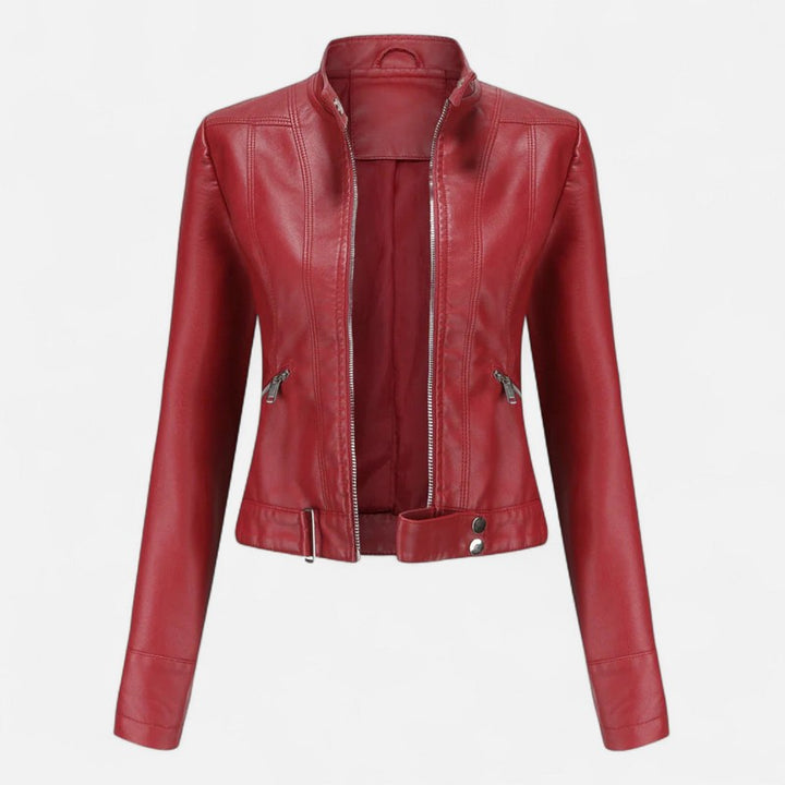 Veste femme cropped à col montant - Fermeture éclair centrale