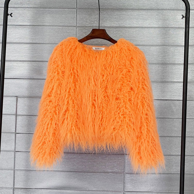 Veste Femme Manche Longue Texture Duveteuse - Col Rond