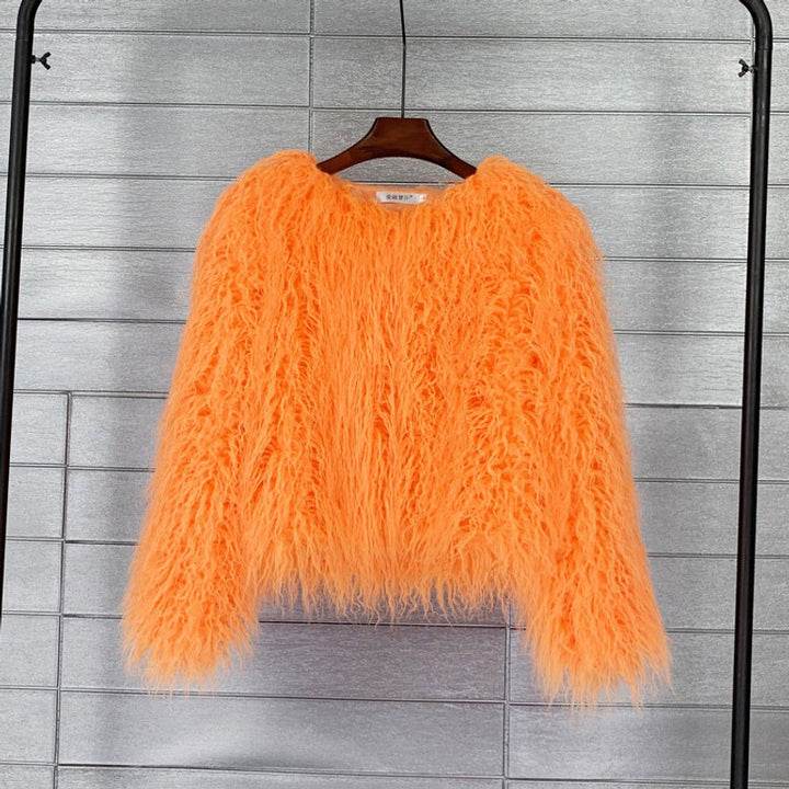 Veste Femme Manche Longue Texture Duveteuse - Col Rond
