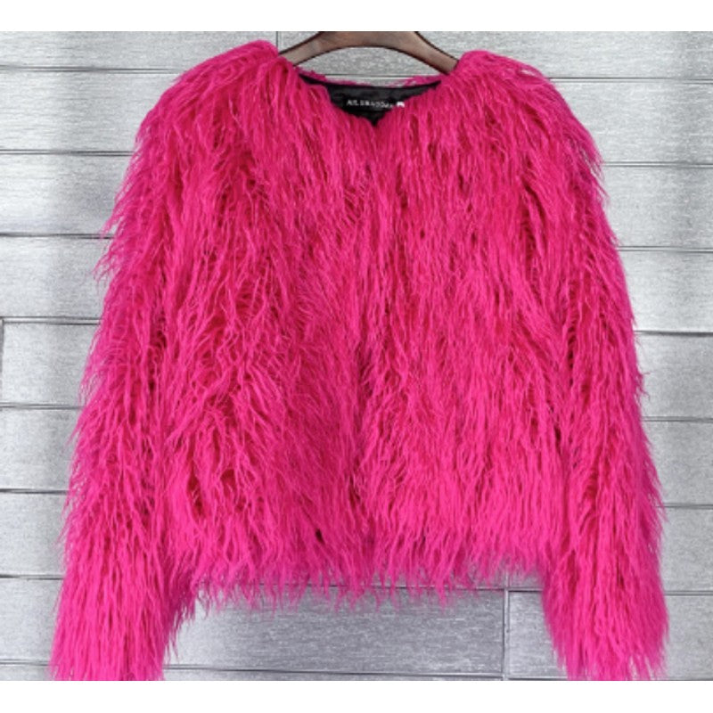 Veste Femme Manche Longue Texture Duveteuse - Col Rond