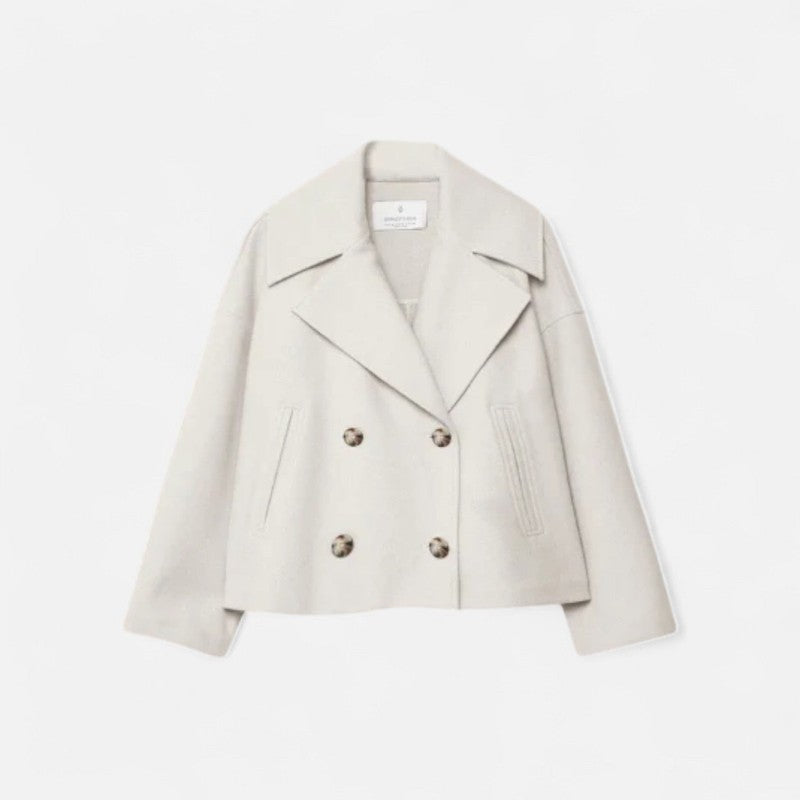 Veste Femme Structurée Cropped - Col à Revers