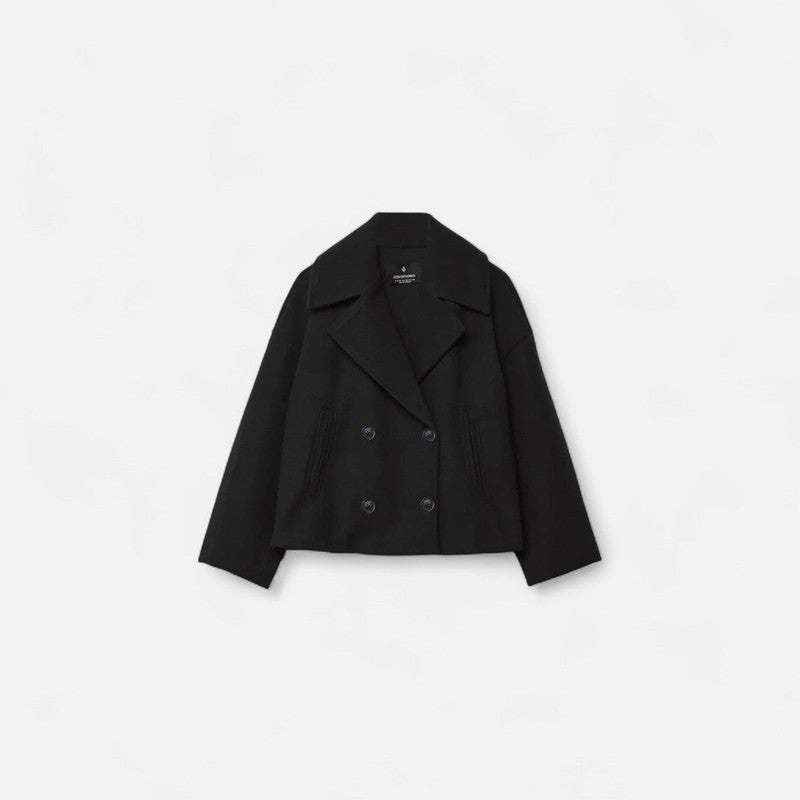 Veste Femme Structurée Cropped - Col à Revers