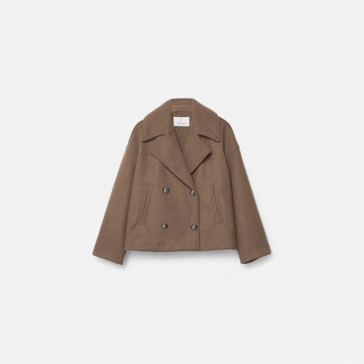 Veste Femme Structurée Cropped - Col à Revers