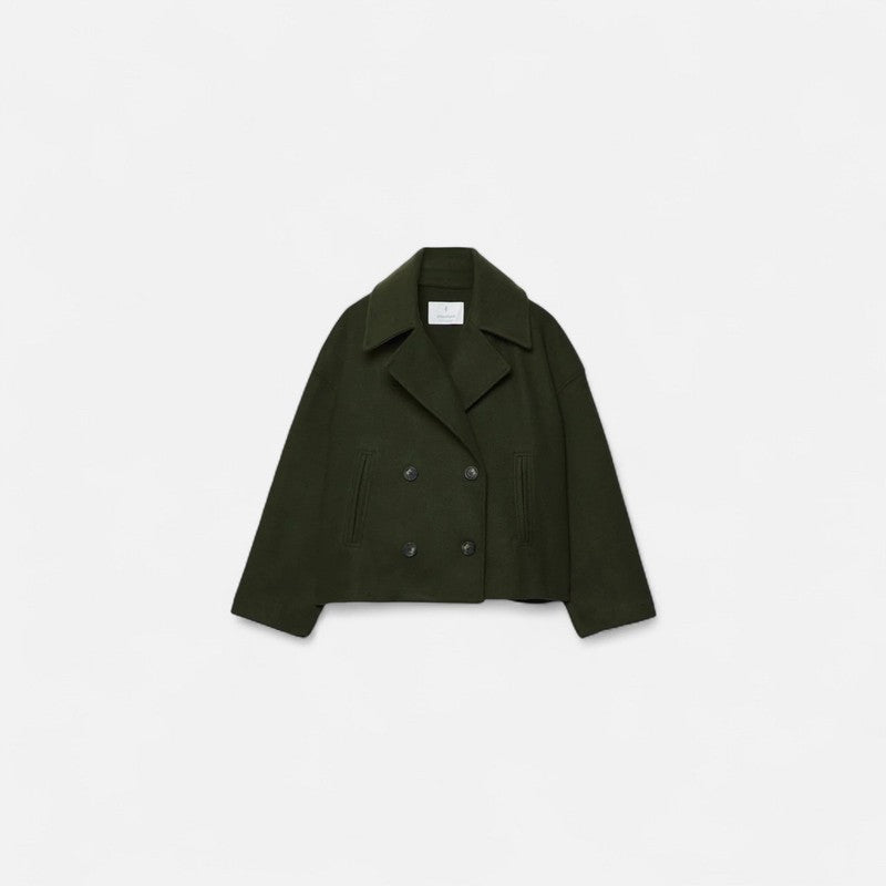 Veste Femme Structurée Cropped - Col à Revers