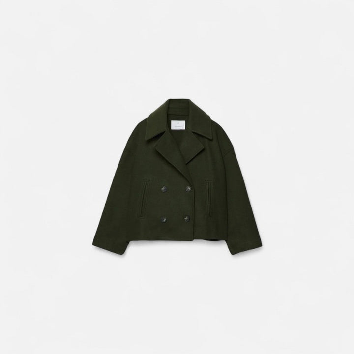 Veste Femme Structurée Cropped - Col à Revers