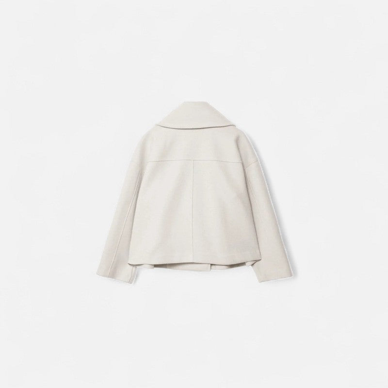 Veste Femme Structurée Cropped - Col à Revers