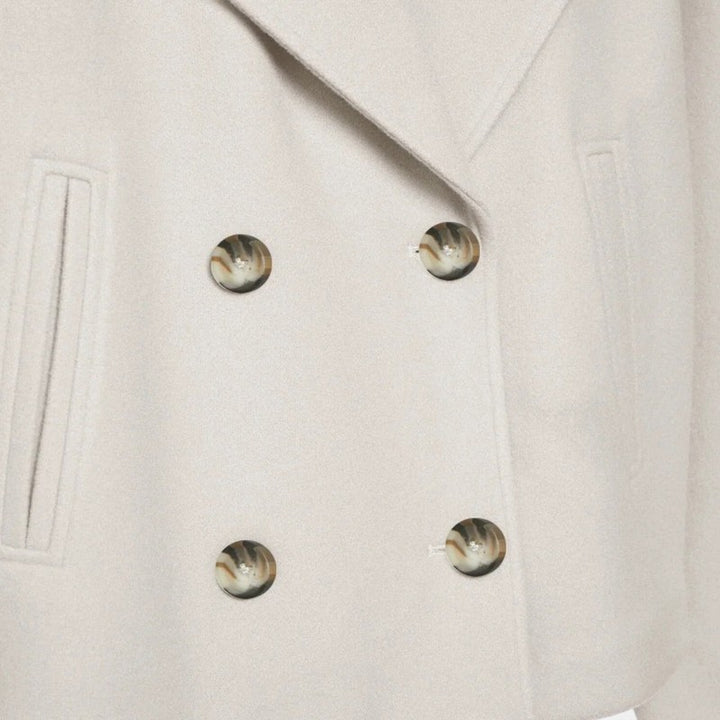 Veste Femme Structurée Cropped - Col à Revers