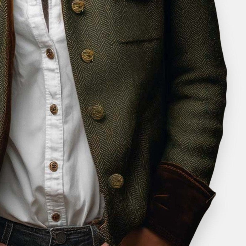 Veste Femme Style Militaire - Motif Chevrons avec Empiècements
