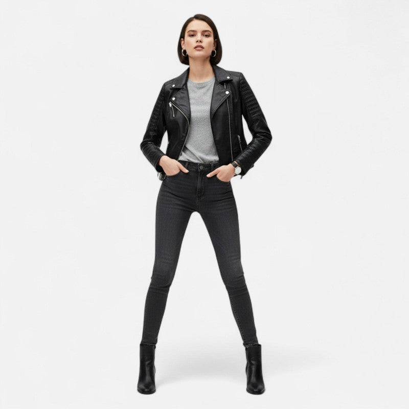 Veste moto femme - Coupe ajustée