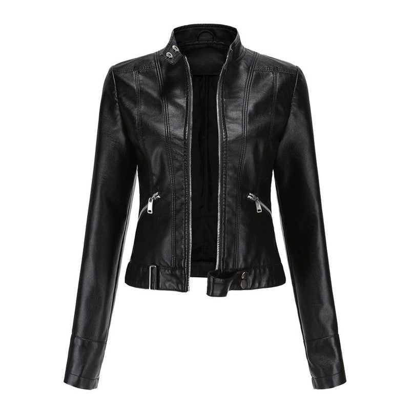 Veste moto femme - Coupe ajustée et ourlet court