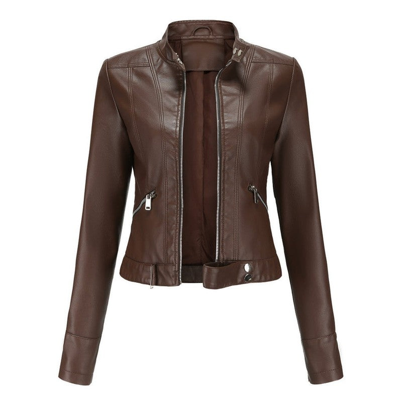 Veste moto femme - Coupe ajustée et ourlet court