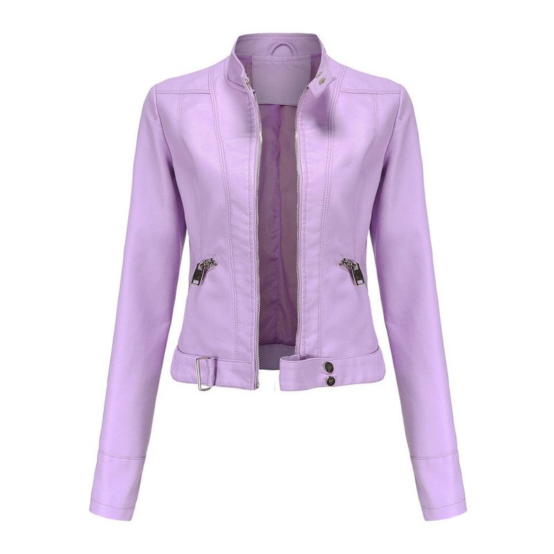 Veste moto femme - Coupe ajustée et ourlet court