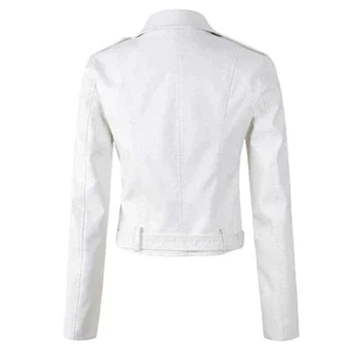 Veste moto femme - Coupe courte à ceinture