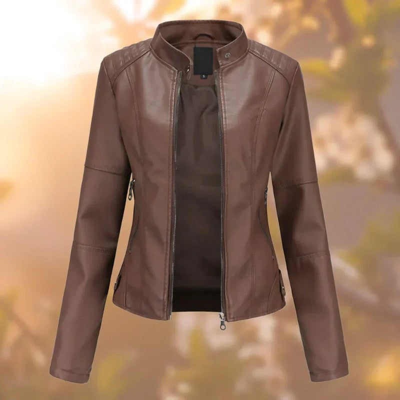 Veste Moto Femme - Fermeture Éclair Slim Fit
